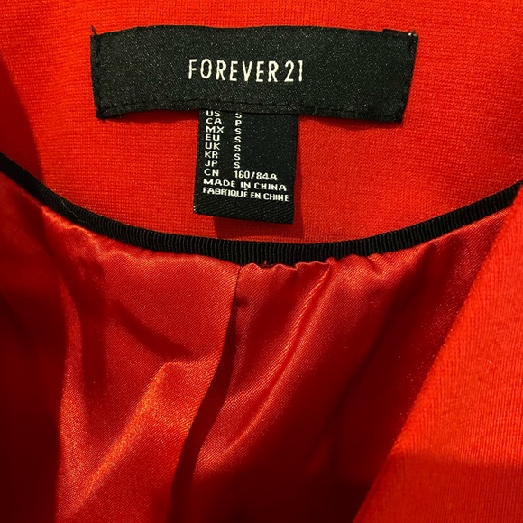 Forever 21 RED tailored jacket SMALL Christmas - Picture 2 of 5